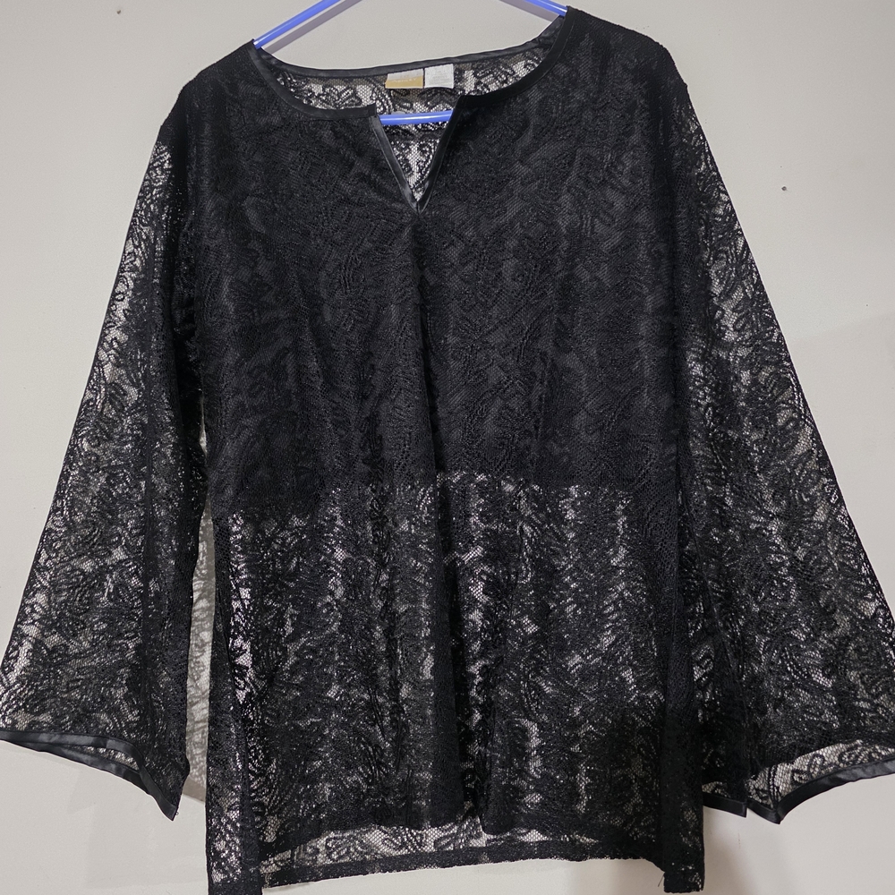 Ashley By 26 International Black Lace Blouse